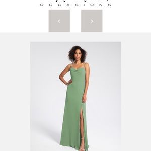Hayley Paige Occasions bridesmaid style 52208 sage green size 14. NWT.